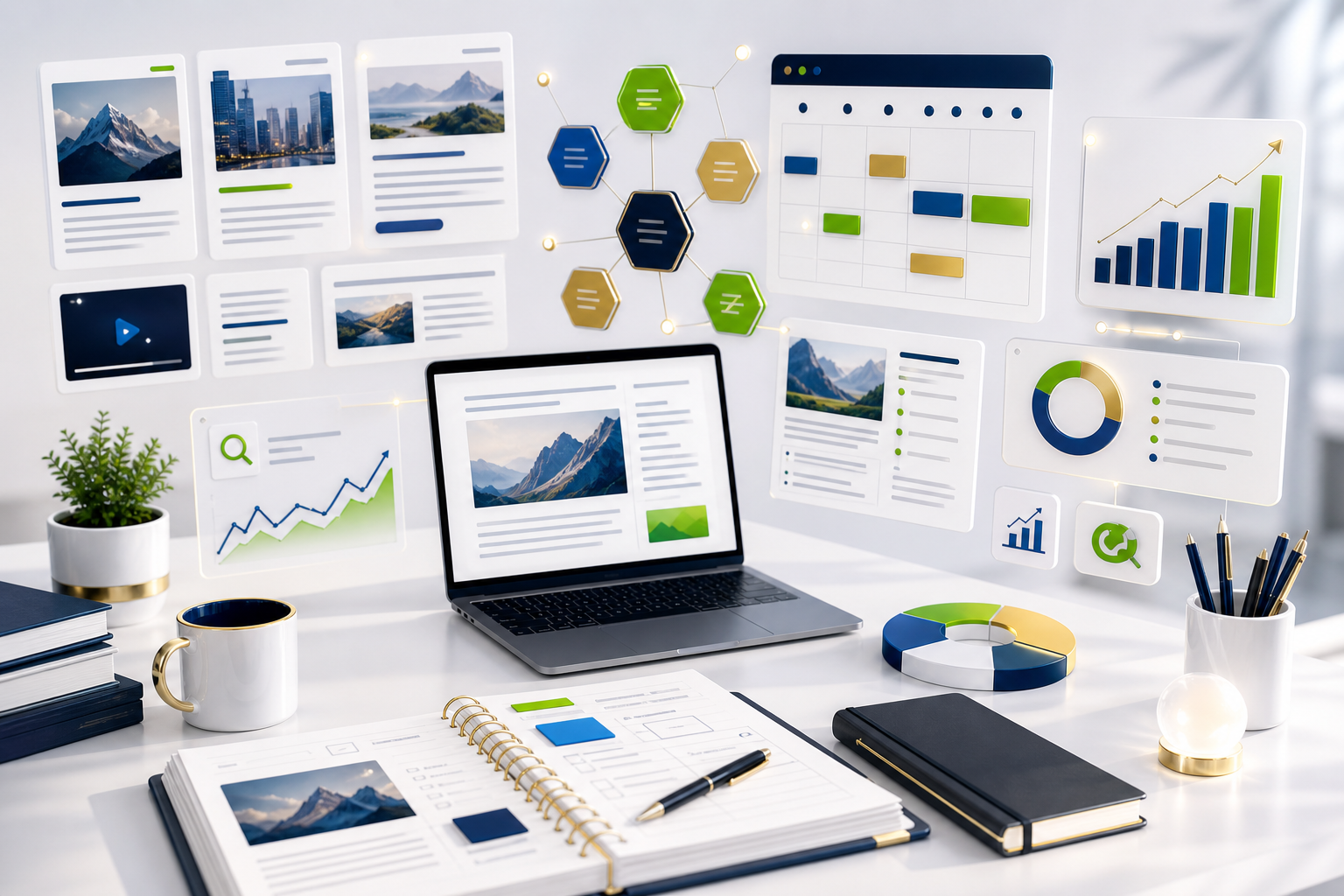 Content writing and SEO marketing visual